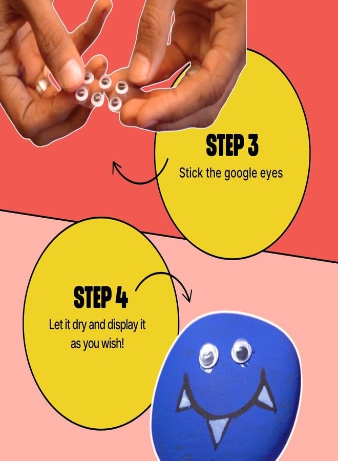 Kitsters DIY Pebble Painting Kit | Pet Rock Stone Painting Kit for Kids and Adults | Art and Craft Activity kit for Girls and Boys, Gifts for Kids Ages 3,4,5,6,7,8,9,10 - Image 5